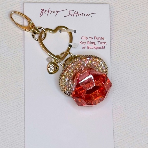 💖Betsey Johnson Bejeweled Ring Pop bag charm/keychain - Picture 2 of 7